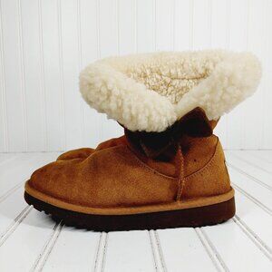 Ugg Australia Bailey Bow Kids Suede Faux Fur Winter Boots D261